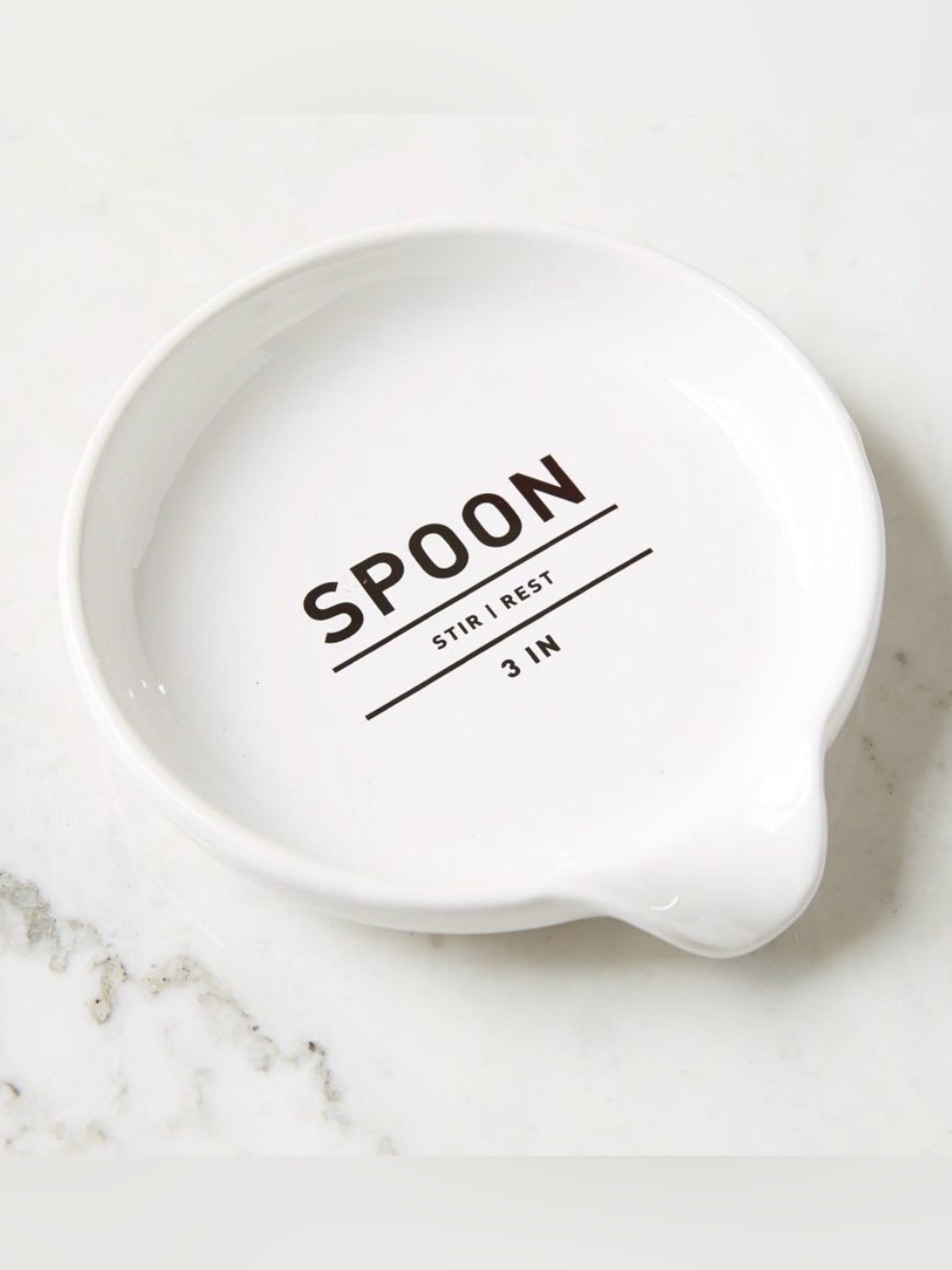 West Elm White Ceramic Spoon Rest - Spoon Stir